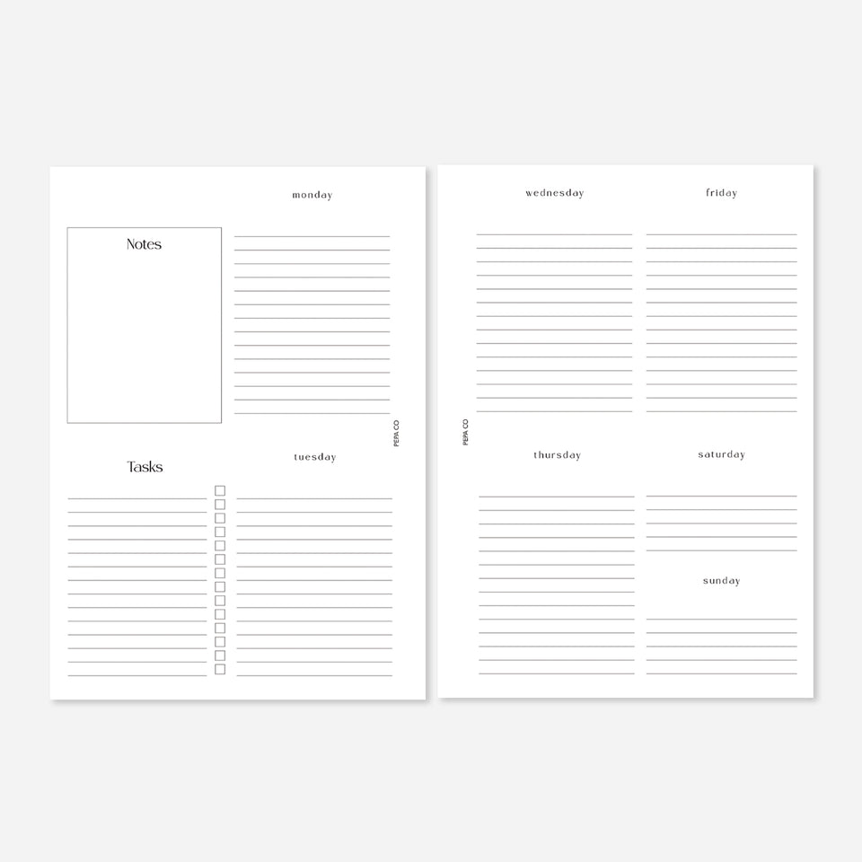 PRINTABLE Week At A Glance Planner Insert | Pepa Co Planners